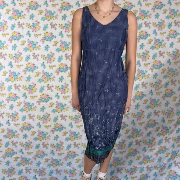 Vintage y2k especially yours blue midi dress size small - Picture 1 of 6
